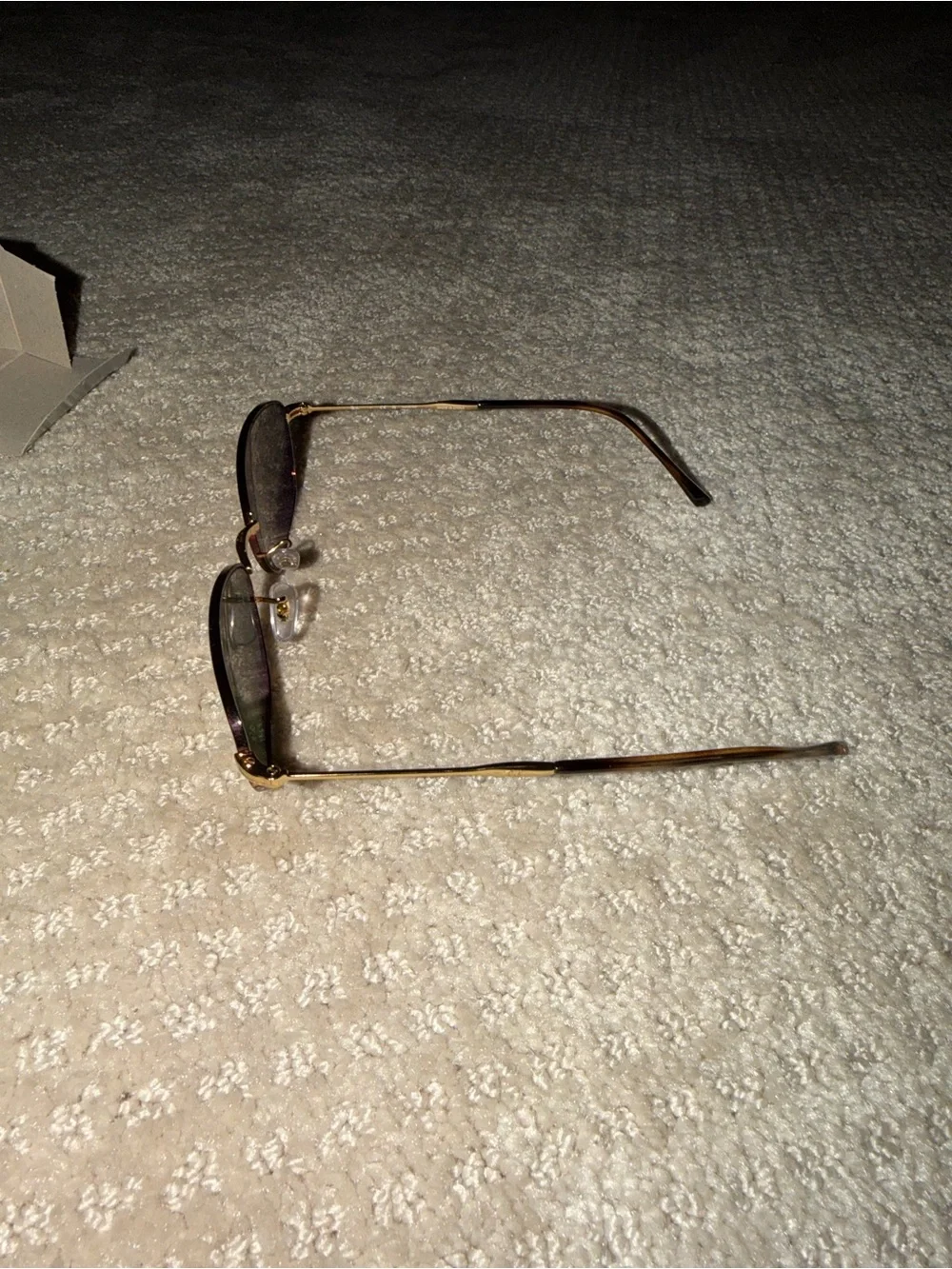 Ray-Ban Gold Frame with Tortoise Trim and Green Lenses Sunglasses